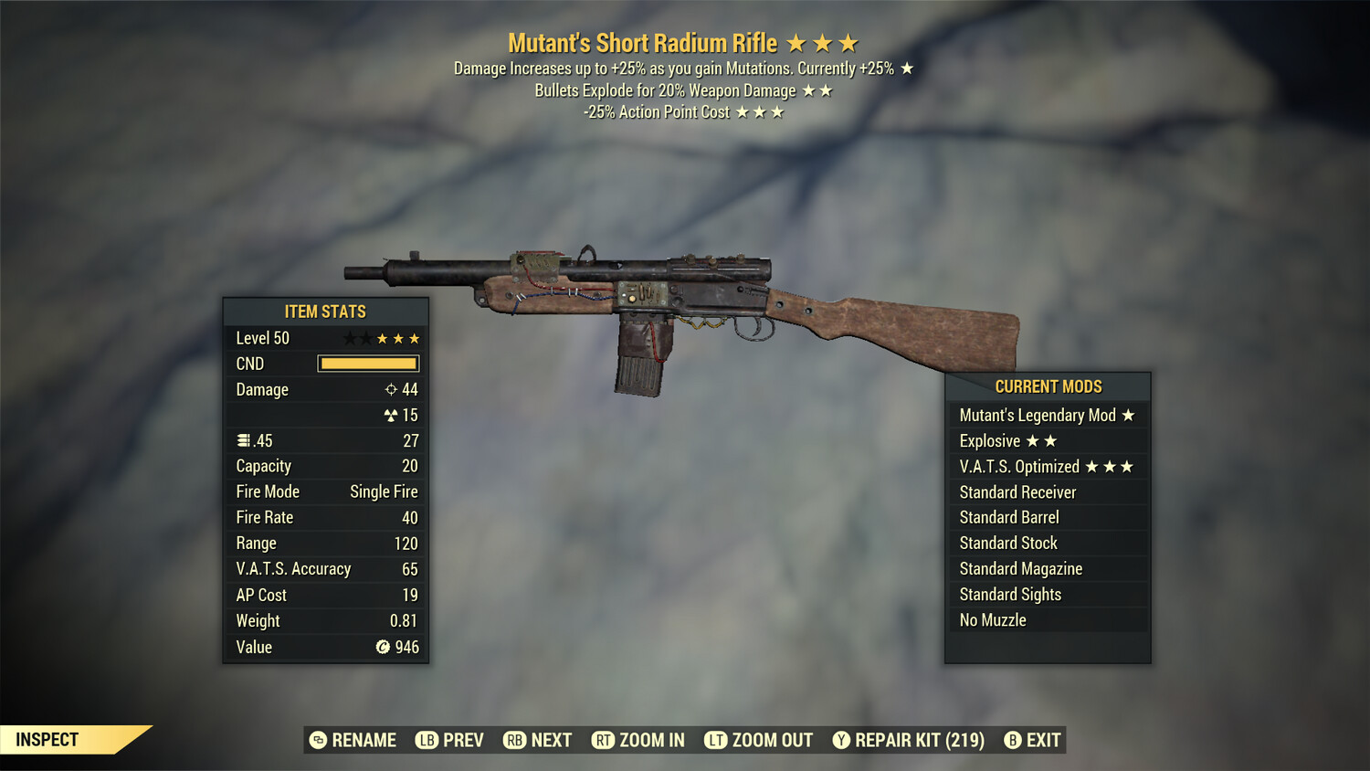Mutant Explosive 25 Radium Rifle