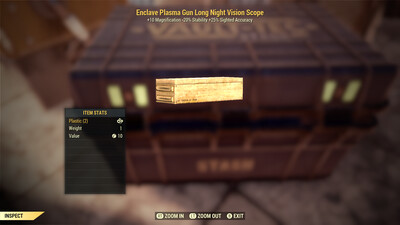 Enclave Plasma Gun Long Night Vision Scope