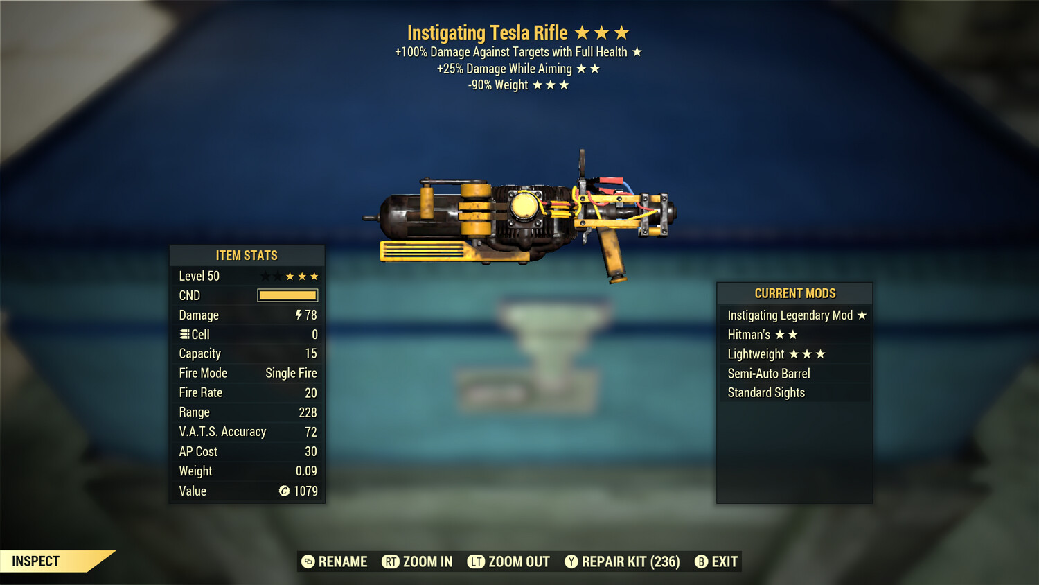 Instigating 25A/90 Tesla Rifle