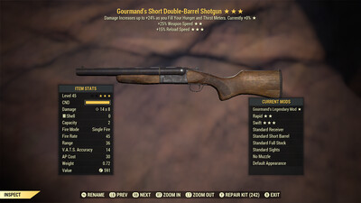 Gourmand 25/15r Double Barrel Shotgun