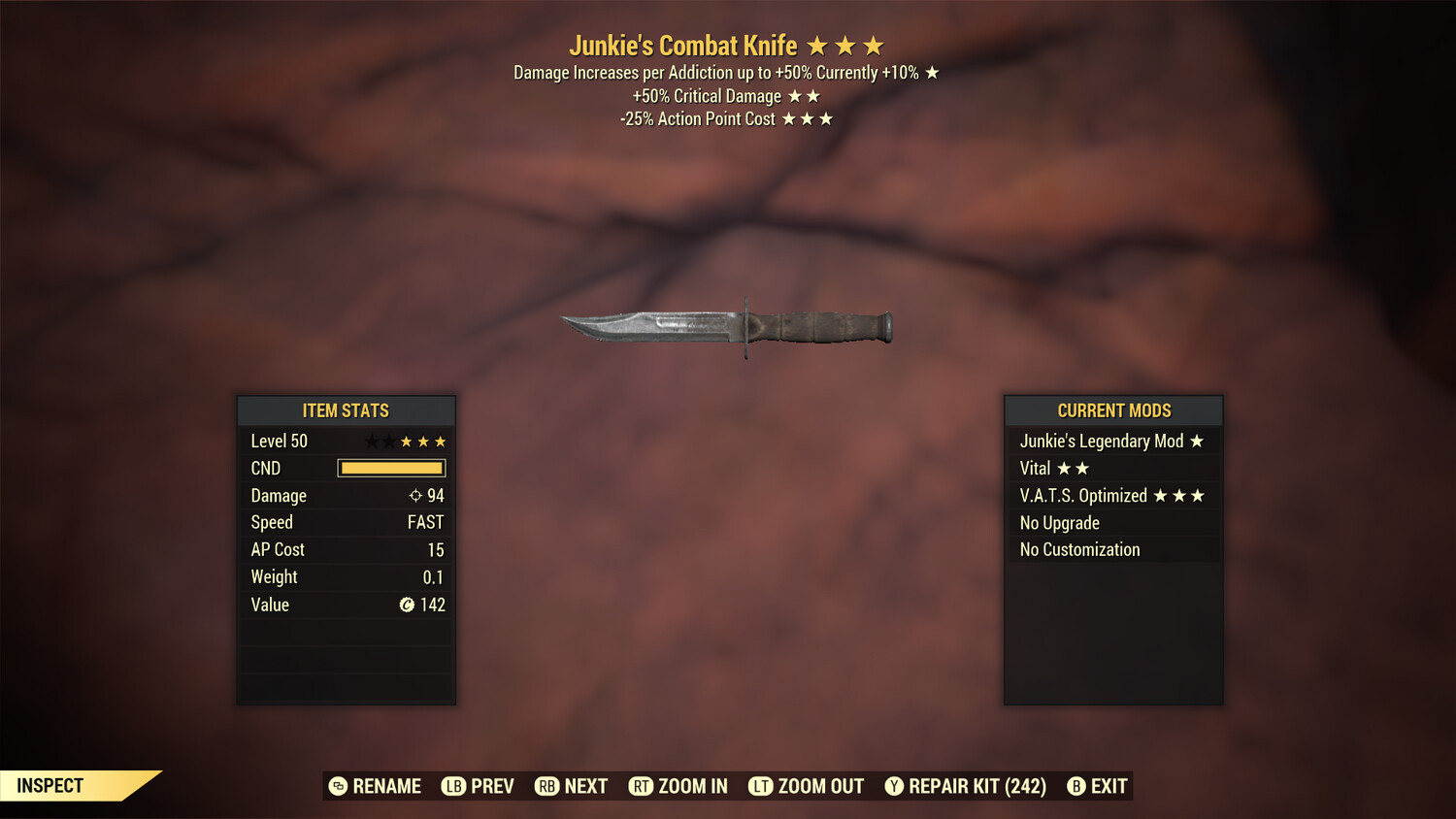 Junkie 50/25 Combat Knife
