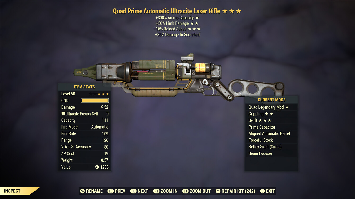 Quad 50L/15r Ultracite Laser Rifle