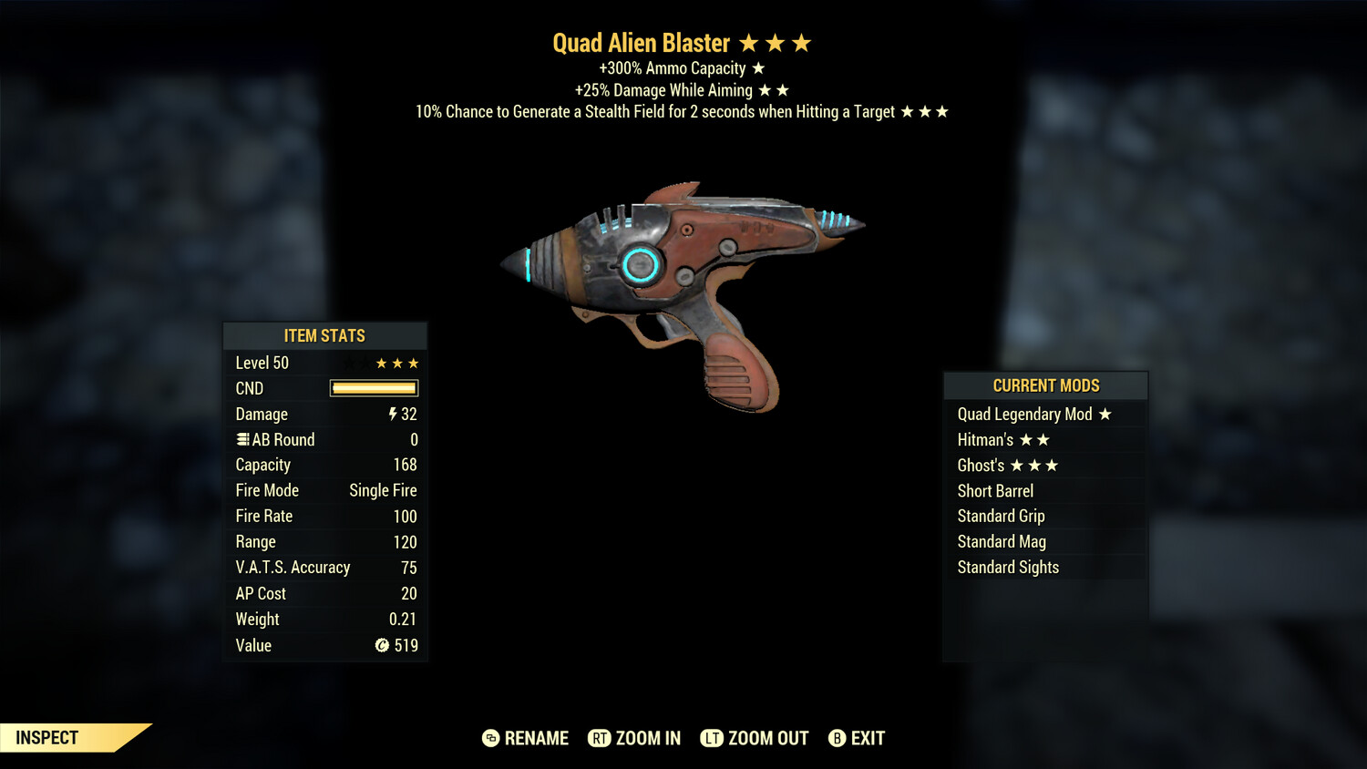 Quad 25A/Stealth Alien Blaster