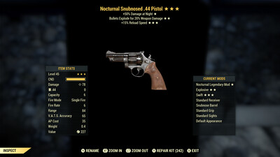 Nocturnal Explosive 15r .44 Pistol