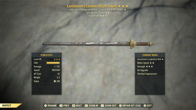 Executioners SS/1S Chinese Officer Sword