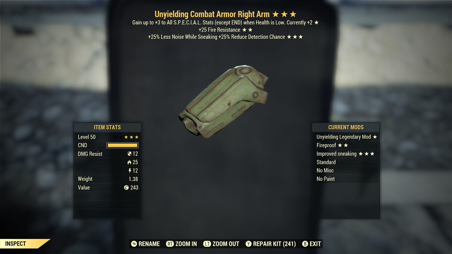 Unyielding FR HTD Combat RA