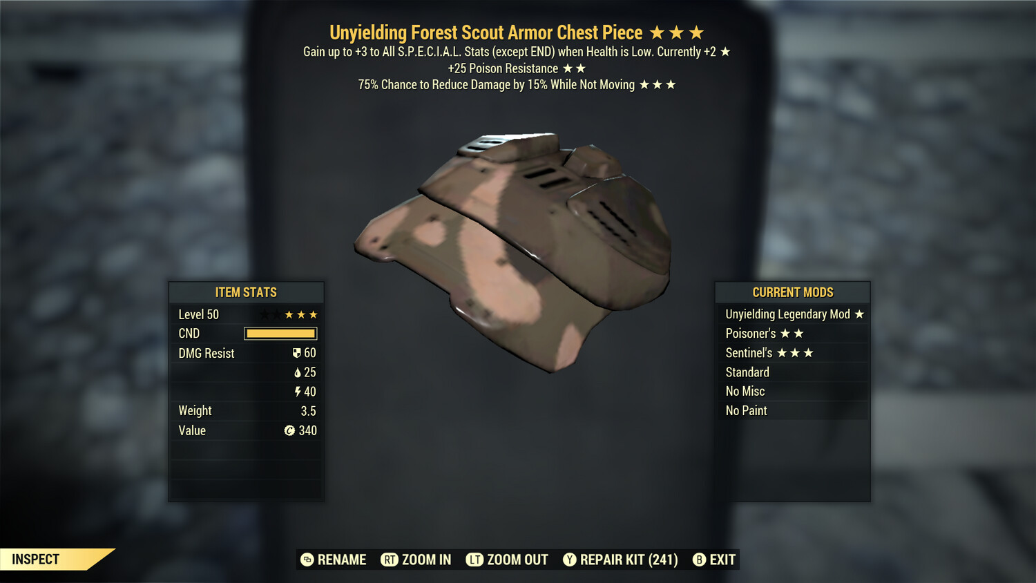 Unyielding PR Sentinel F Scout Chest