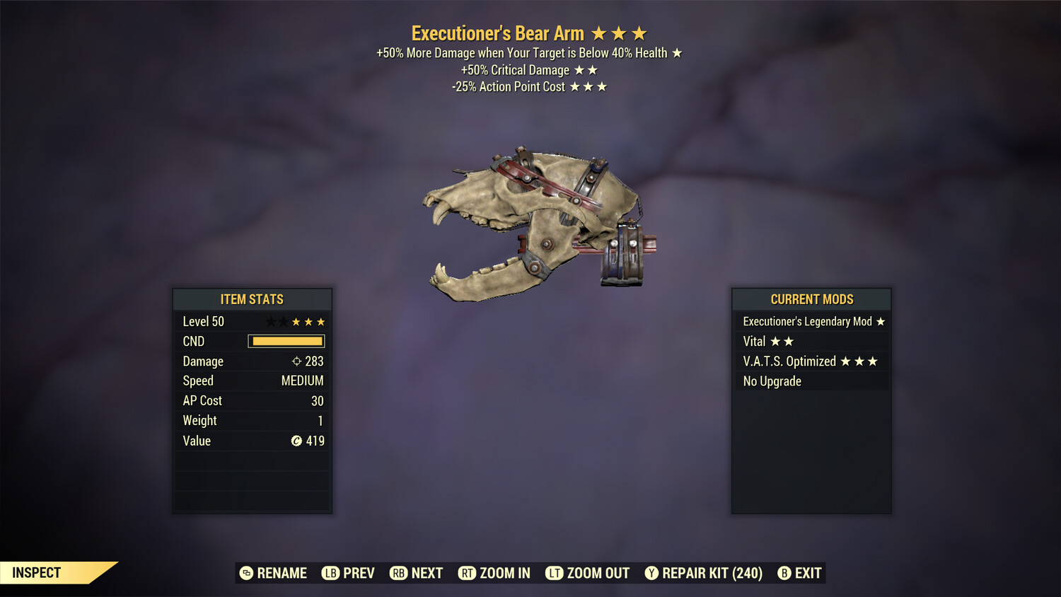 Executioners 50/25 Bear Arm