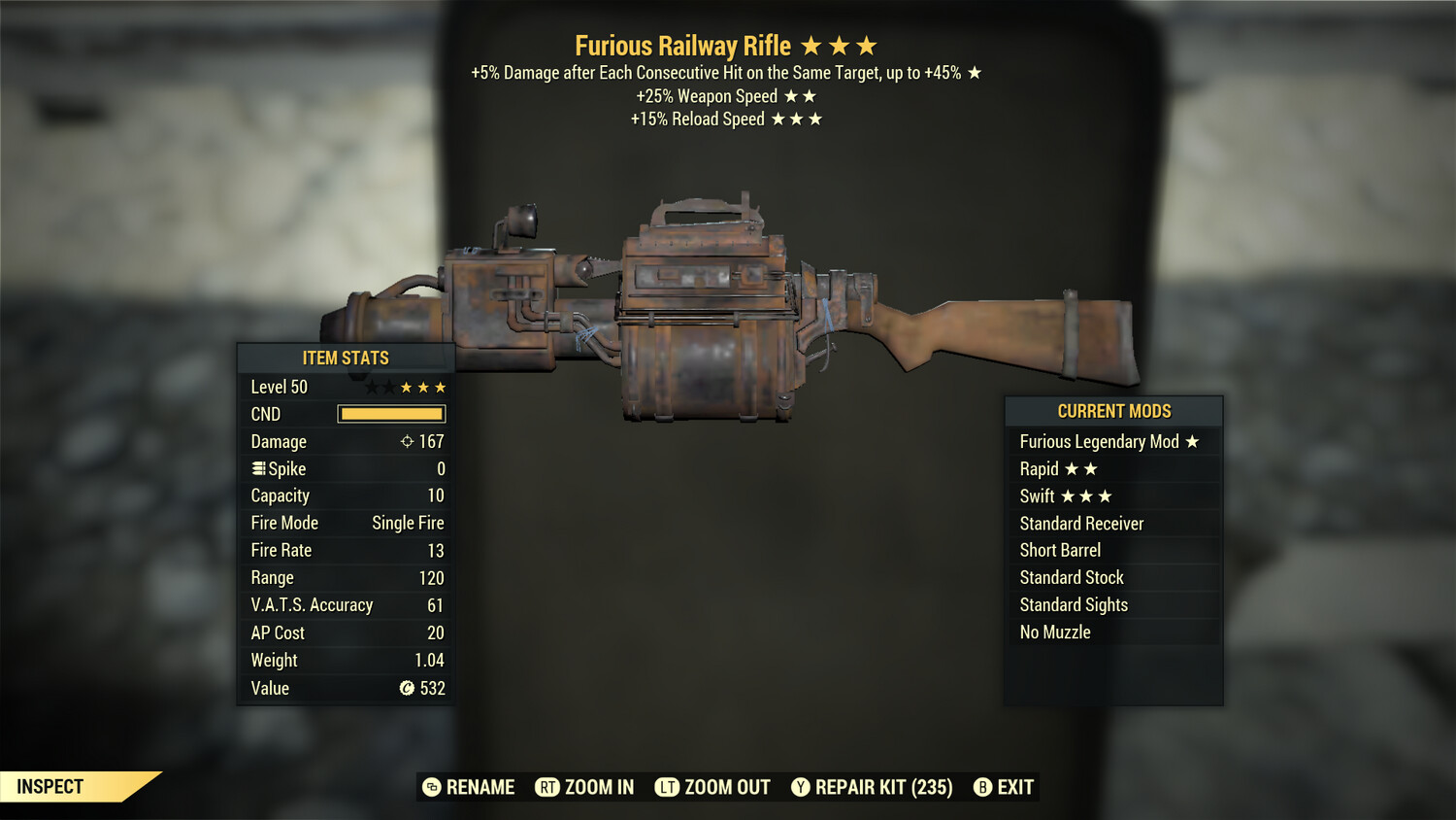 Furious 25/15r Railway Rifle