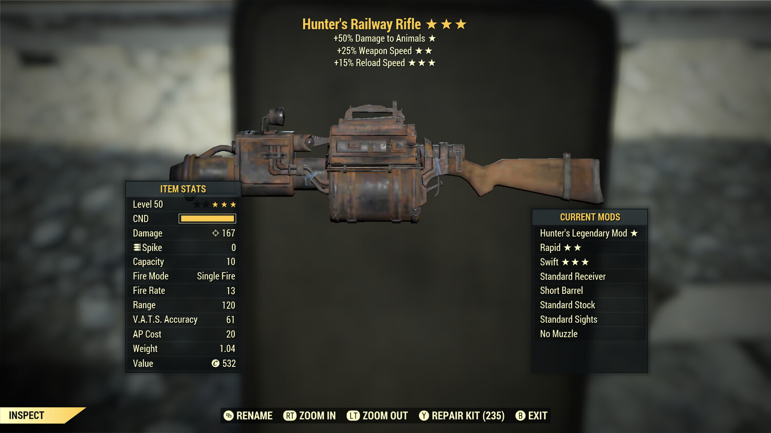 Hunters 25/15r Railway Rifle