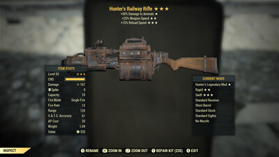 Hunters 25/15r Railway Rifle