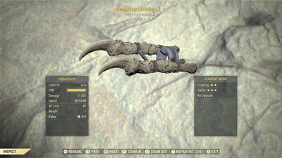 Legacy Perkless 50L/1A Deathclaw Gauntlet