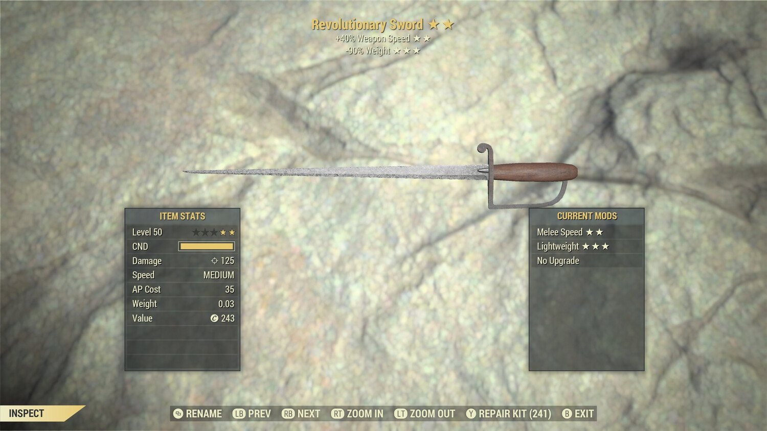 Legacy Perkless SS/90 Revolutionary Sword