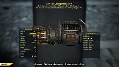 Legacy Perkless Last Shot/Stealth Gatling Plasma