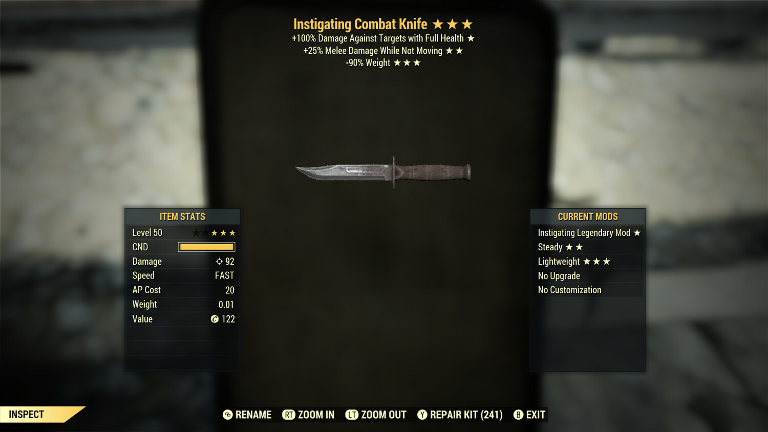 Instigating 25/90 Combat Knife