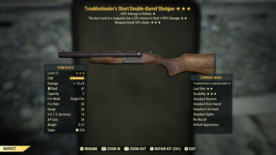 Troubleshooters Last Shot/Durability Double Barrel Shotgun