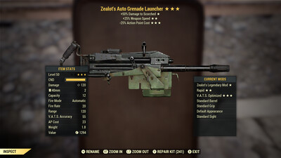 Zealots 25/25 Auto Grenade Launcher