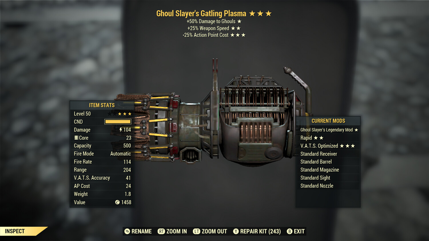 Ghoul Slayers 25/25 Gatling Plasma