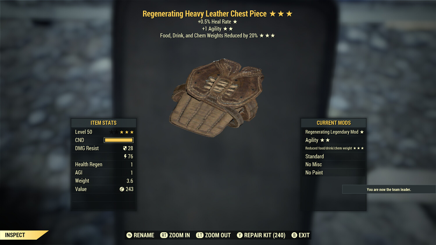 Regenerating 1A FDC Leather Chest