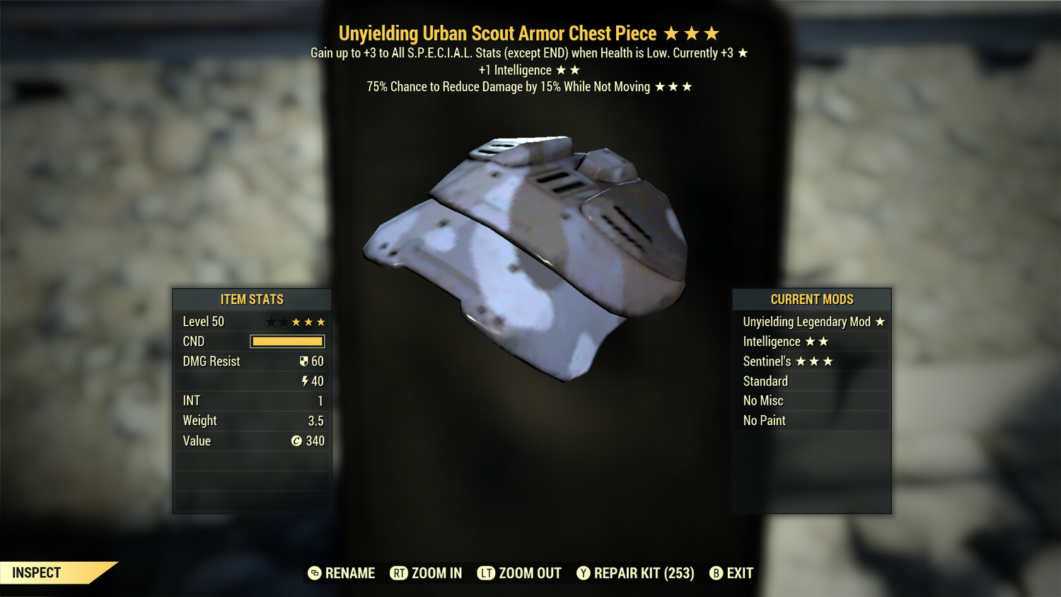 Unyielding Intel Sentinel U Scout Chest