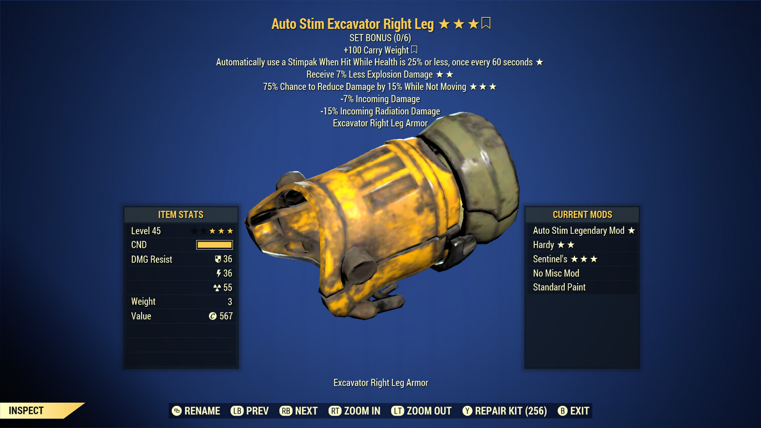 Auto Stim Explosive Sentinel Excavator RL