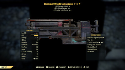 Nocturnal 50/25 Ultracite Gatling Laser