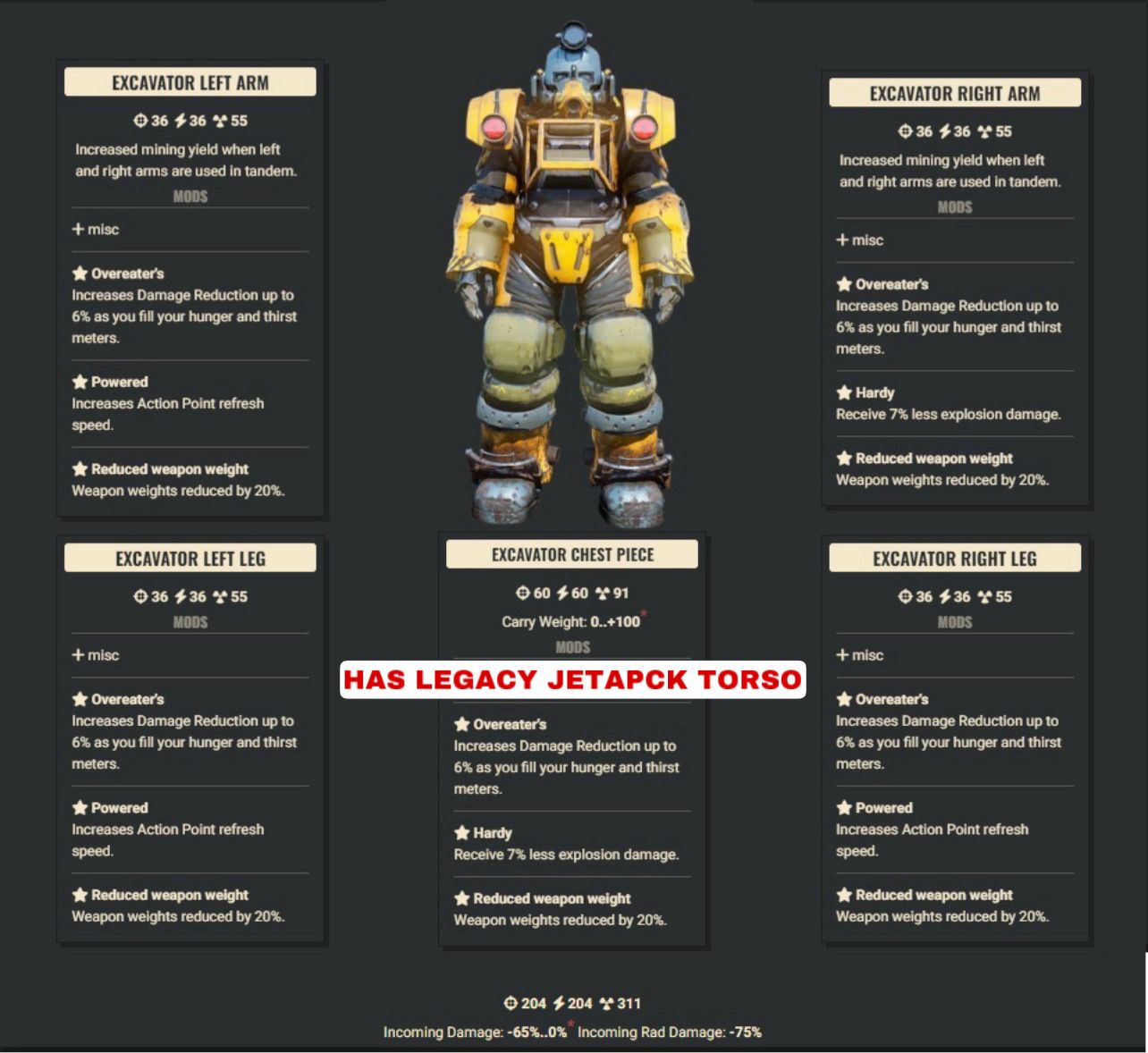 Overeater 3AP 2Explo WWR Excavator Set W/ Legacy Jetpack Torso