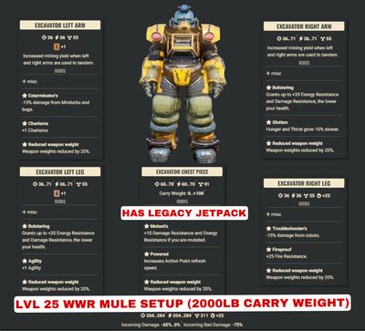 Weapon Weight Reduction Mule Lvl 25 Character Set (carry 2000lbs)