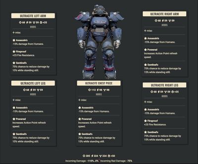 Assassins 3AP 2FR Sentinel Ultracite Set + Legacy Jetpack Helmet