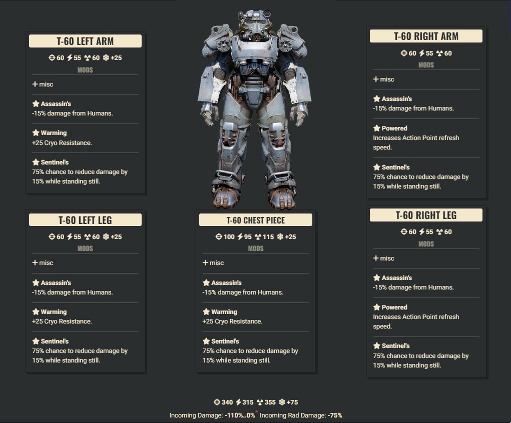 Assassins 2AP 3Cryo Sentinel T60 Set