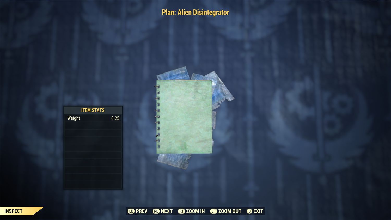 Alien Disintegrator Plan