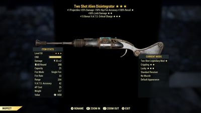 Two Shot 50L/15c Alien Disintegrator