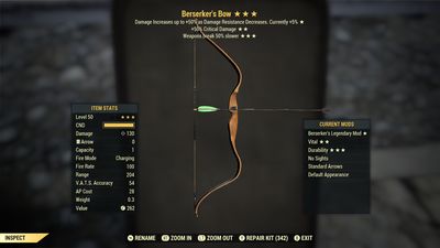 Berserkers 50/Durability Bow