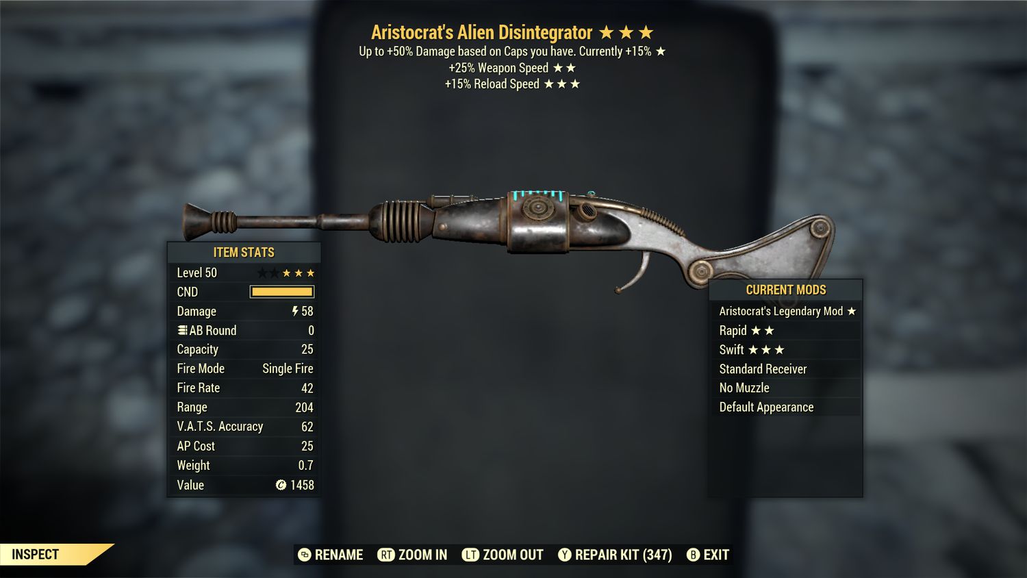 Aristocrat 25/15r Alien Disintegrator