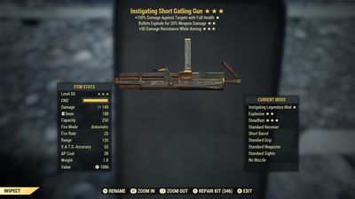 Instigating Explosive 50 Gatling Gun