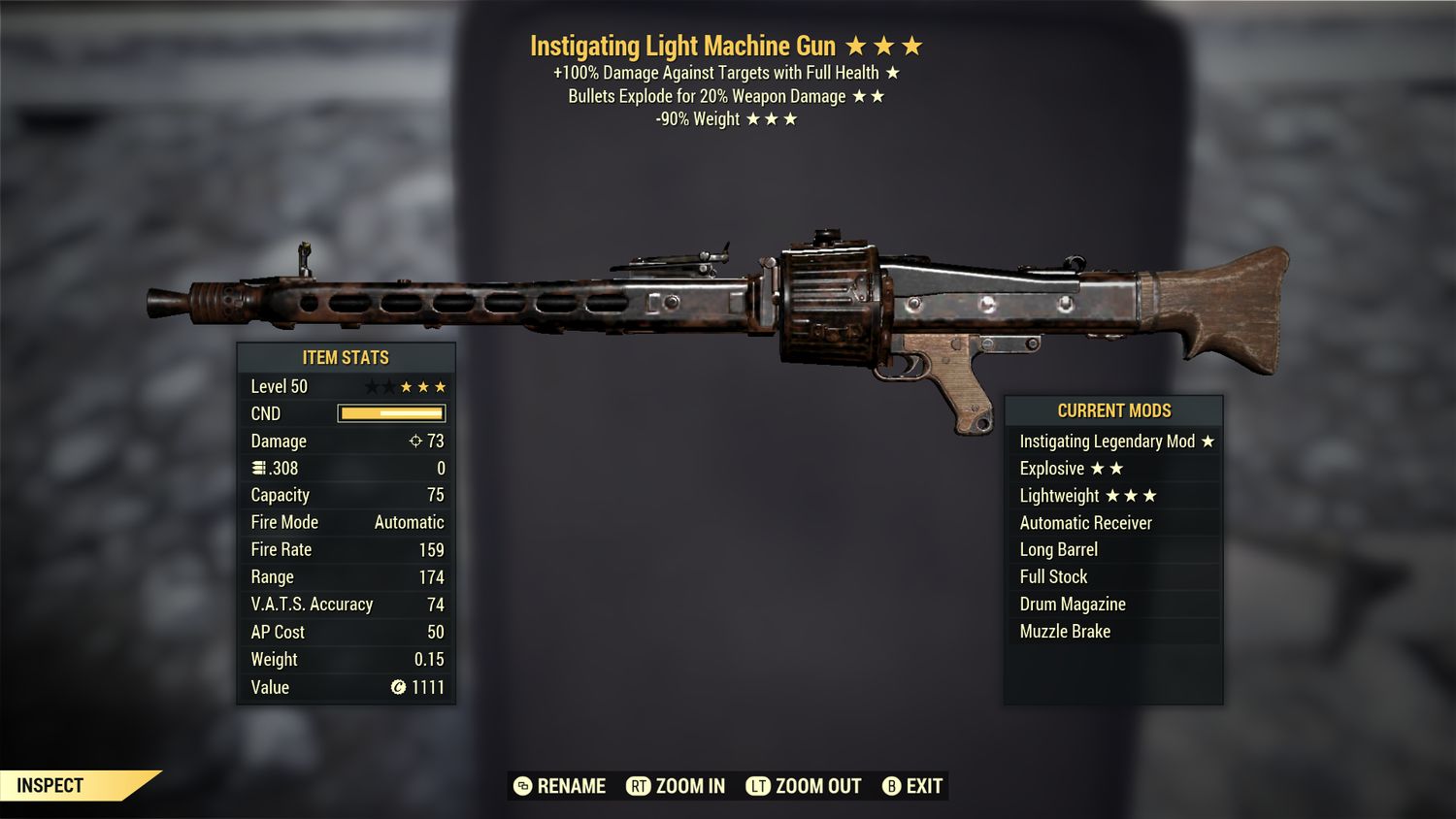 Instigating Explosive 90 Light Machine Gun