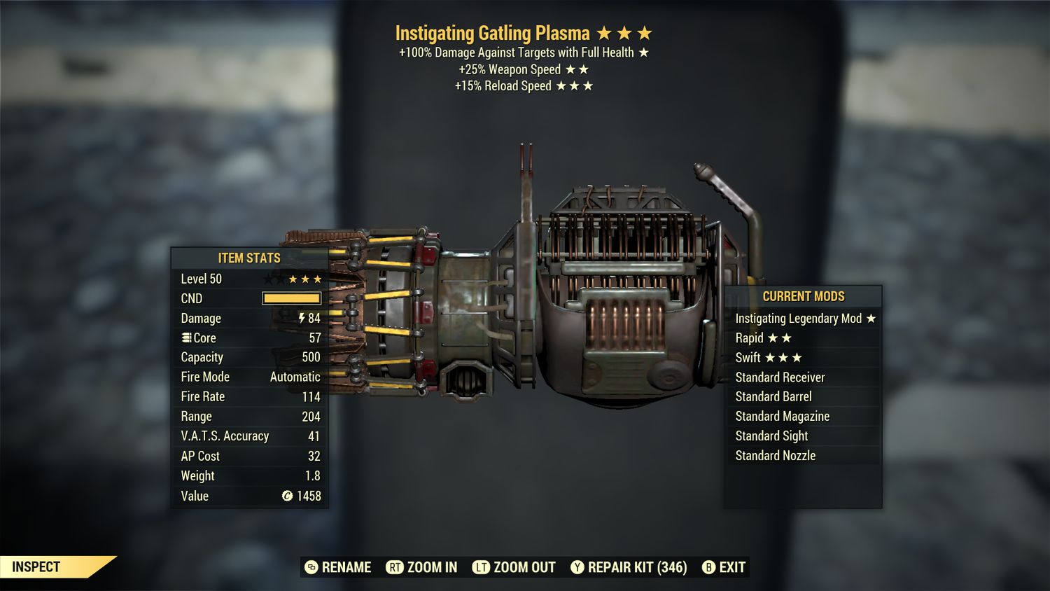 Instigating 25/15r Gatling Plasma