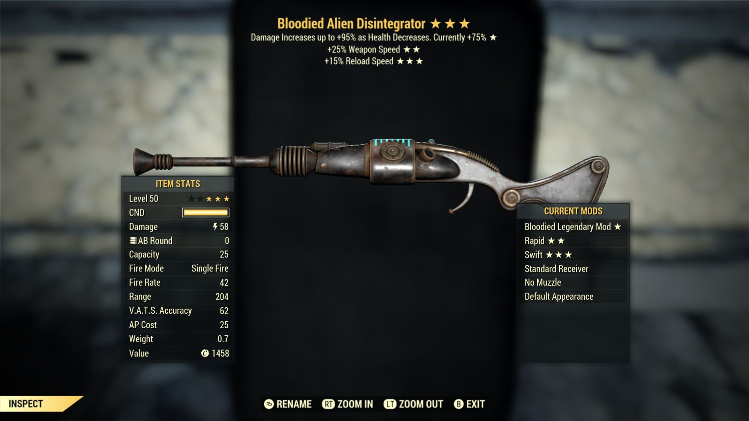 Bloodied 25/15r Alien Disintegrator