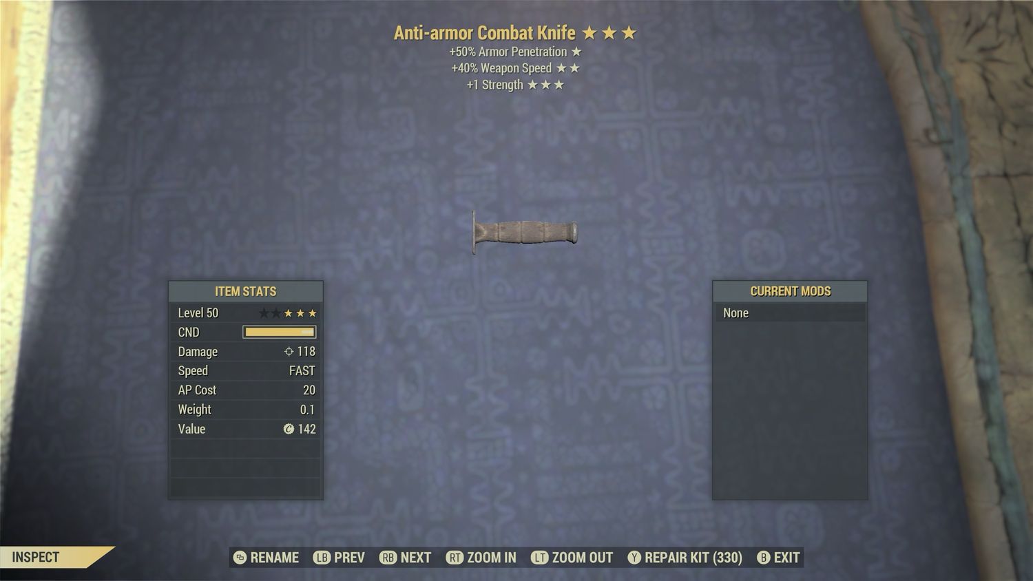 Legacy Invisible Anti Armor SS/1S Combat Knife