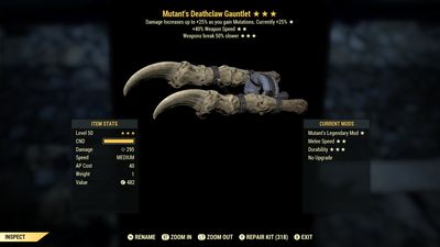 Mutants SS/Durability Deathclaw Gauntlet
