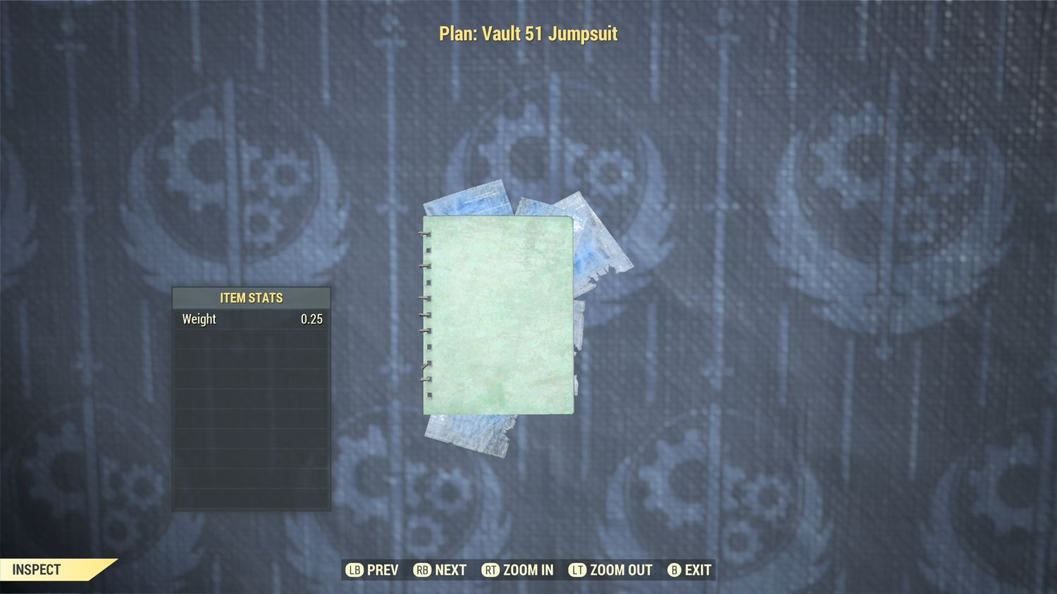 Vault 51 Jumpsuit Plan