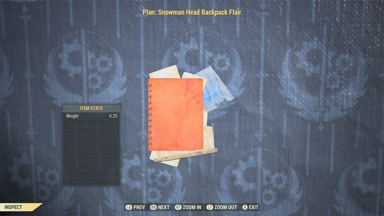 Snowman Head Backpack Flair Plan