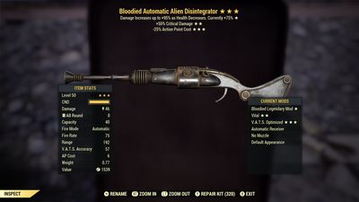 Bloodied 50/25 Alien Disintegrator