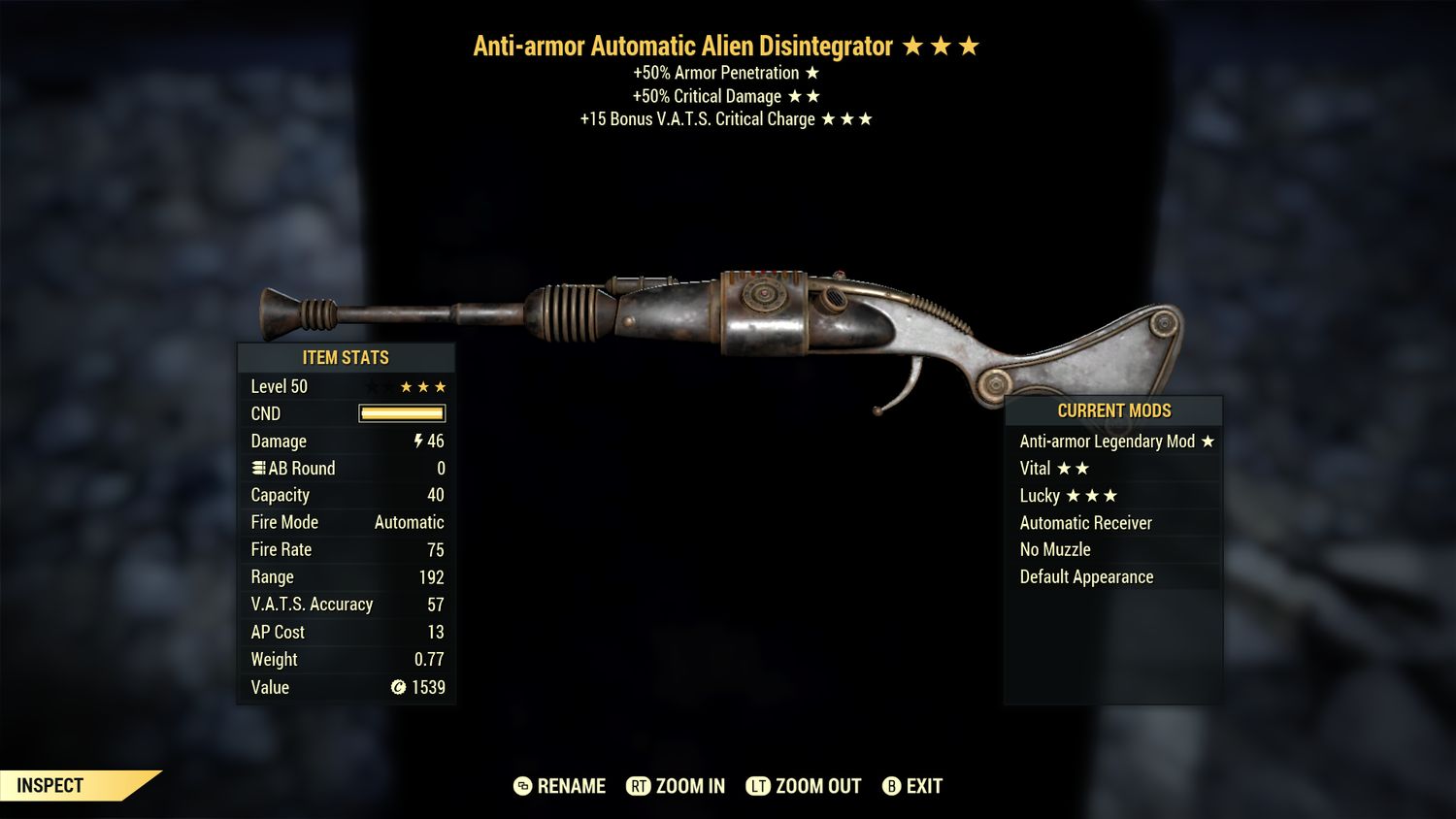 Anti Armor 50/15c Alien Disintegrator