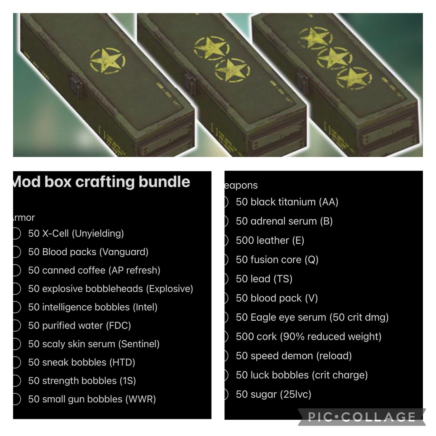 Perk Mod Box Crafting Small Bundle
