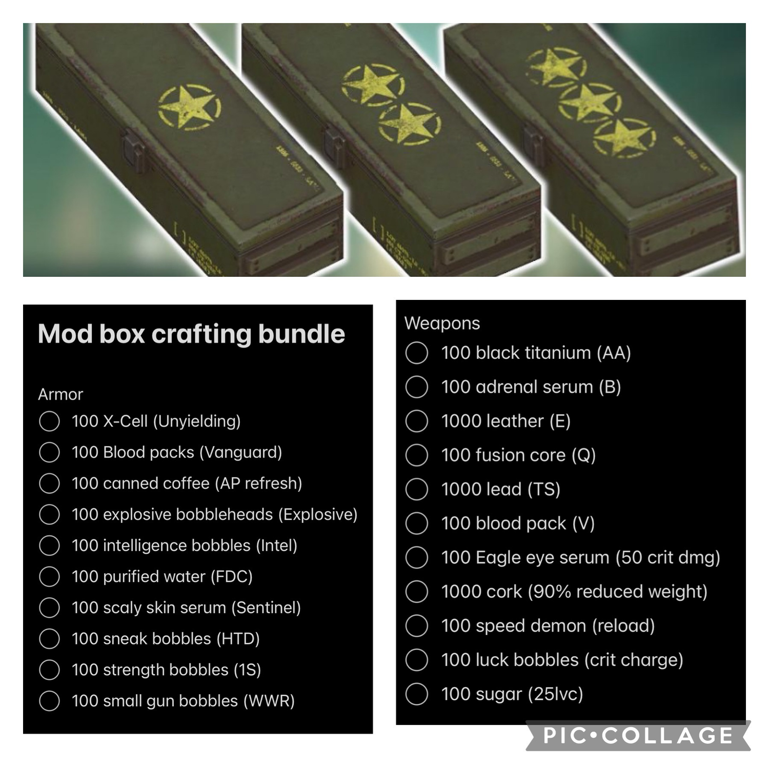 Perk Mod Box Crafting Large Bundle