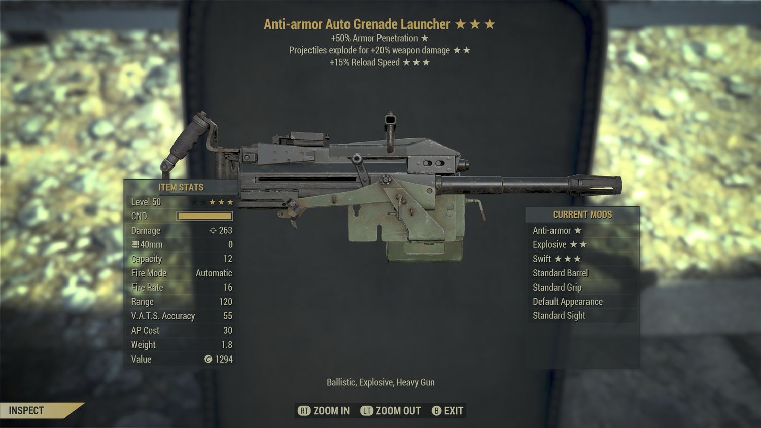 Anti Armor Explosive 15r Auto Grenade Launcher