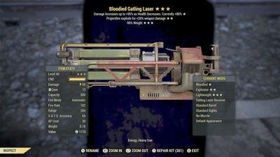 Bloodied Explosive 90 Gatling Laser