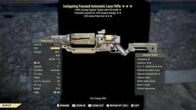 Instigating Explosive 25 Non Ultracite Laser Rifle