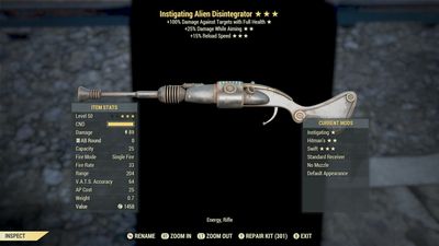 Instigating 25A/15r Alien Disintegrator